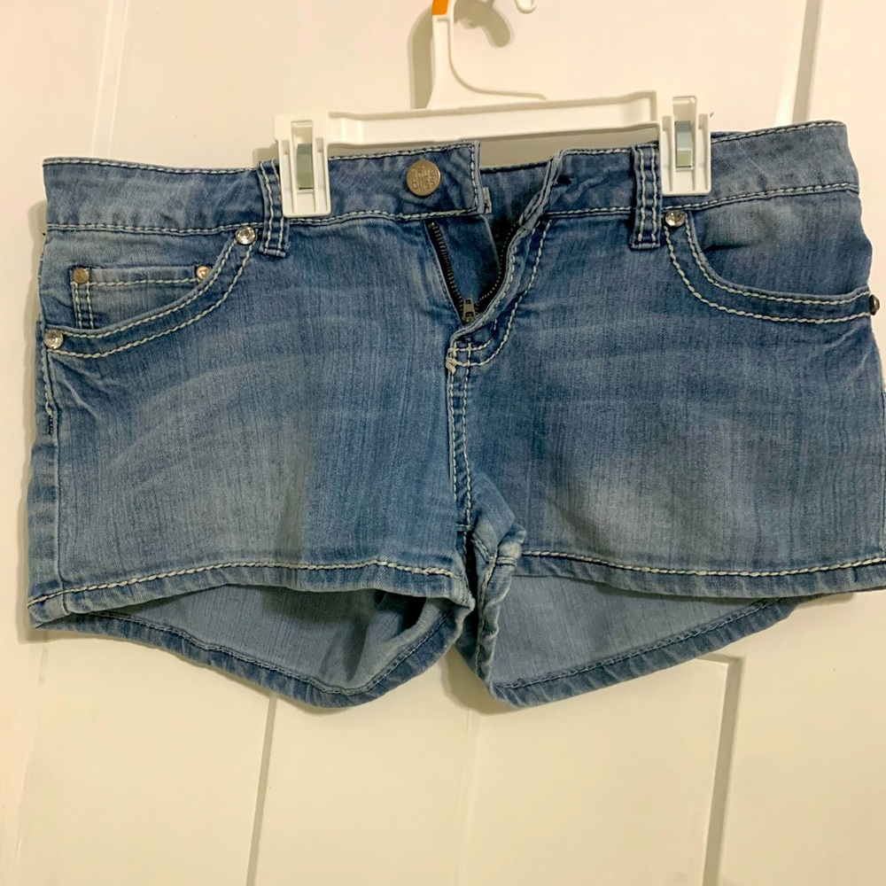 Low rise jean shorts